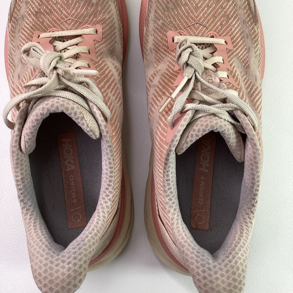HOKA ONE ONE Clifton 9 Womens Shoes Size 9.5 Color: Sandstone/Cream main image 1